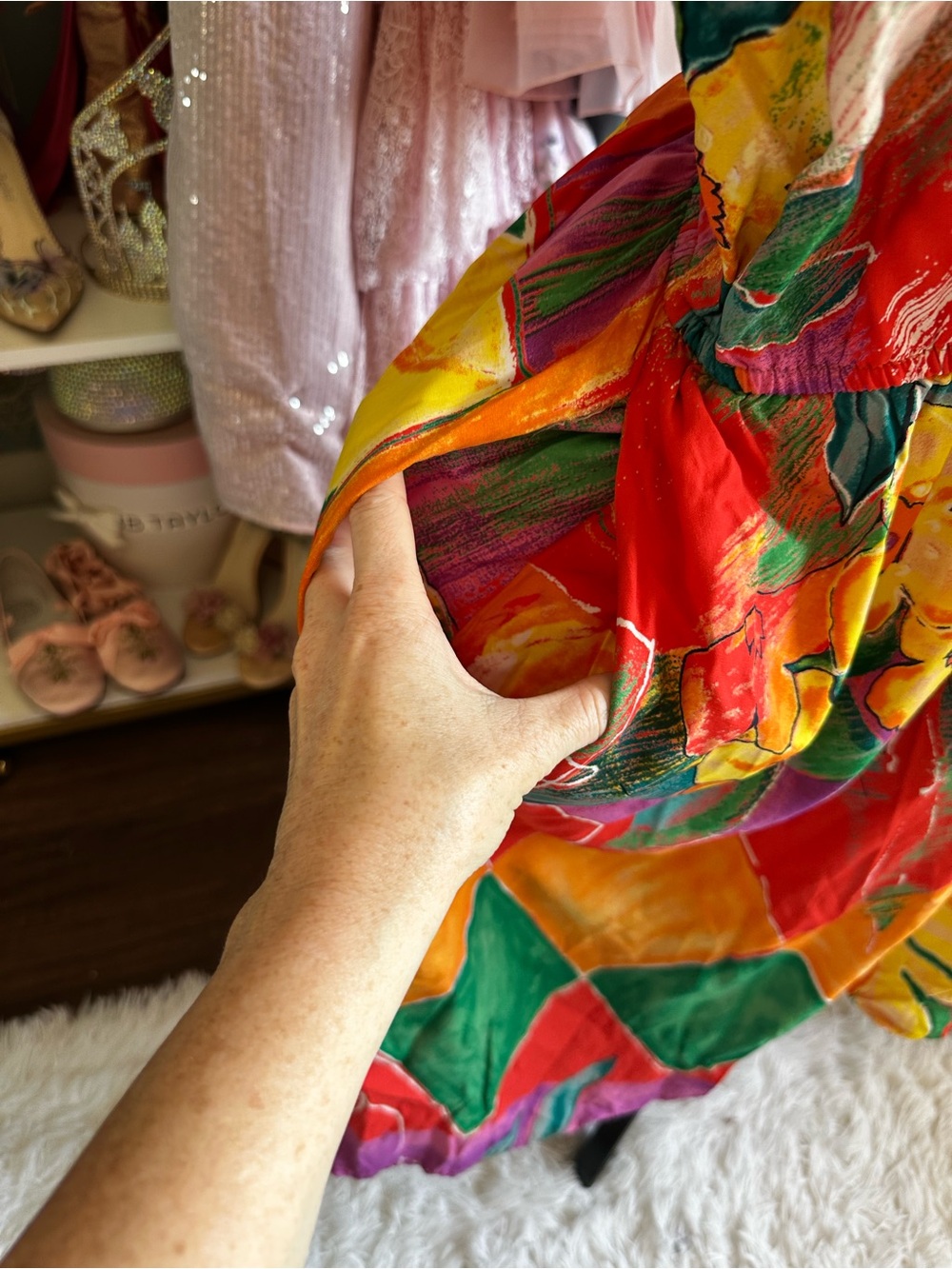 90s Vintage Colorful Floral Patchwork Women's Romper 3X - Picture 6 of 16